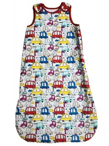 NEU LOLLIDAYS Schlafsack 12-18 Monate 1,5 Tog Bio Baumwolle rot weiß Autos - Bild 1 von 6