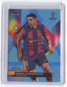 2023-2024 Topps Finest UCC Robert Lewandowski Blue /250 Barcelona - Picture 1 of 2