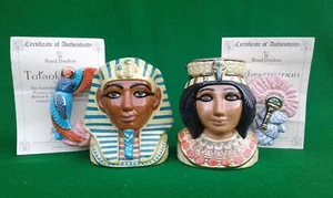 ROYAL DOULTON “TUTANKHAMEN AND ANKHESENAMUN” LTD EDN CHARACTER JUGS & COA’S . - Picture 1 of 24