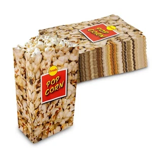MT Products Paper Popcorn Bags for Party - 85 oz Popcorn Holders - Pack of 50 - Picture 1 of 8