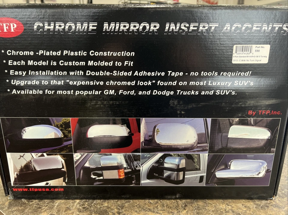 Cubiertas de espejo cromadas TFP 590 para 09-12 Ram 1500 con sin intermitente Foto 1 de 3