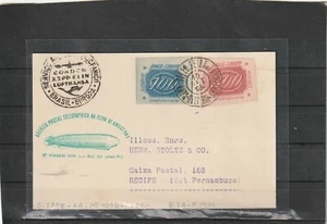 Brazil 8.SOUTH AMERICA RIDE ZEPPELIN POSTAL CARD 1934 - Picture 1 of 2