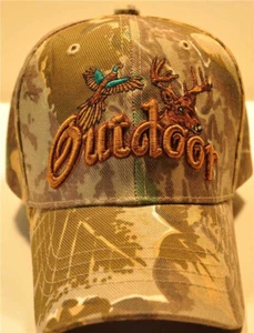 NEW! DEER BUCK & PHEASANT OUTDOOR HUNTING CAMO CAP HAT - Picture 1 of 4