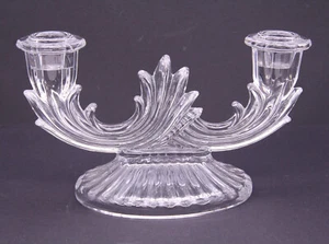 Bohemia Crystal Czech Republic Duo-light Candleholder Clear Vintage - Picture 1 of 14