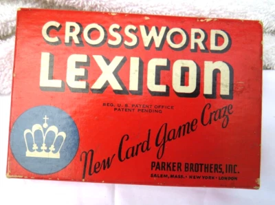 CROSSWORD LEXICON Parker Brothers 1937 Vintage Card Game Word Game Instructions - Image 1 of 4