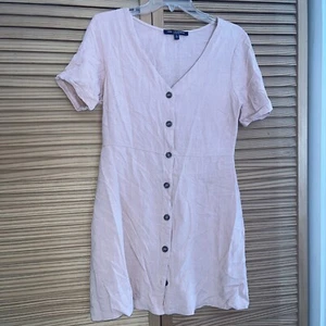 One Clothing Los Angeles Women Pink Casual Dress L Button-up - Picture 1 of 5