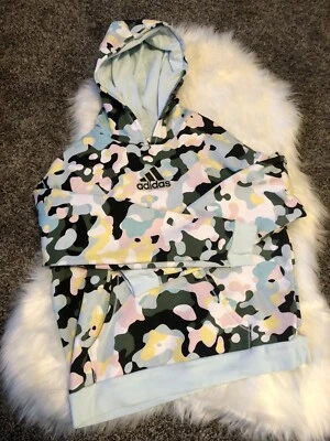 Sudadera con capucha adidas talla 16 niños azul claro multicolor camuflaje. Regreso al cole invierno Foto 1 de 4