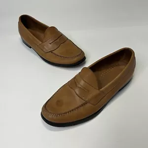 G.H. Bass Tan Brown Leather Logan Flat Weejuns Penny Loafer Men's Size 8D - Picture 1 of 9