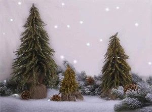 Mini Christmas Tree Decorative Gold Glitter Finish Xmas Artificial Hessian Bag - Picture 1 of 13