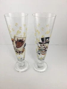 2- Ed Hardy Tall Drinking Barware Glasses Very Nice In Great Shape !! - Picture 1 of 9