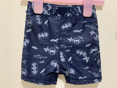 Cute Baby Boys Navy DC Batman Swim Trunks Shorts 6-9m🖤 - Image 1 of 4