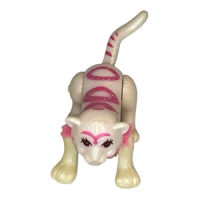 Vintage 1996 Littlest Pet Shop White and Pink Glitter Tiger Happy Meal Toy - Image 1 of 4