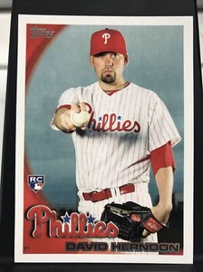 2010 Topps Philadelphia Phillies Baseball Card #424 David Herndon Rookie