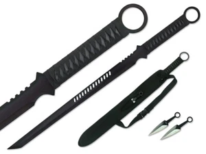 28" Tactical Ninja Machete Sword with Throwing Knives w/ Sheath - Picture 1 of 6