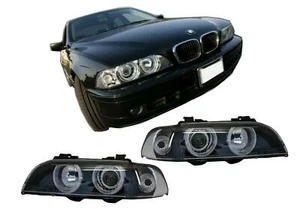 Angel Eyes Scheinwerfer für BMW 5er E39 96-03 Facelift Schwarz Chrom Edition - Bild 1 von 9