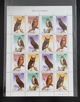 China Macao Macao 1993 Aves de Oración Completo 4V en Hoja Completa MNH Foto 1 de 2