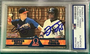 Chipper Jones Frank Thomas 1998 Pacific Omega Signed Dual PSA/DNA Auto Face2Face - Picture 1 of 2