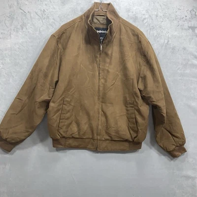 Izod Outerwear Cognac Sueded Polyester Full Zip Lined Winter Coat Size Medium — 第 1/4 张图片