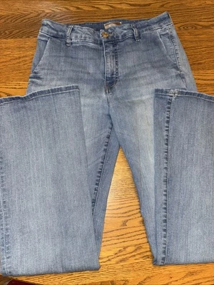 KUT From The Kloth Women Size 10 Ana Trouser Flare High Rise Light Blue Denim - Image 1 of 4