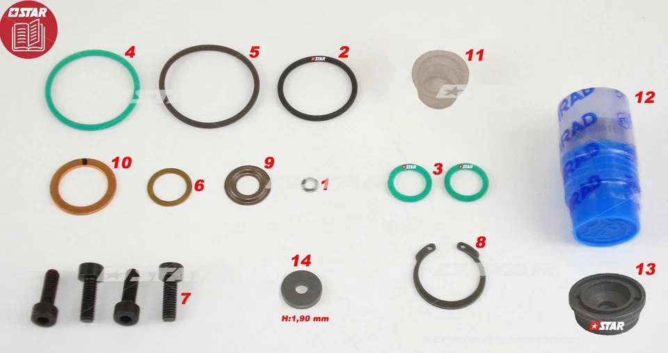 Reparatursatz mit Einspritzdüse für Lombardini LDW Einspritzpumpe - Bild 1 von 1