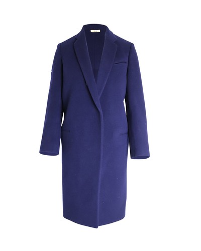 Cappotto Celine aperto davanti in lana blu