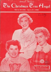 The CHRISTMAS Tree Angel 1950 Andrew Sisters Vintage Christmas Sheet Music! - Picture 1 of 1