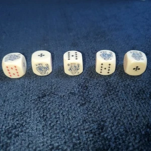 Vintage Französische Poker Würfel 5/8" Set 5 Würfel - Bild 1 von 11