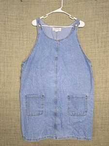 Motherhood Umstands Overall Kleid Denim große ärmellos Taschen blau - Bild 1 von 13