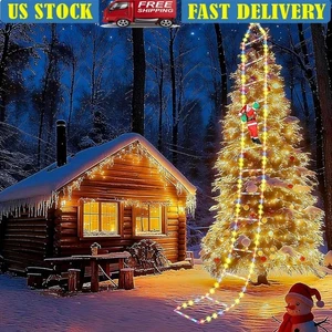 Weihnachten Leiter Lichter mit Santa Innen Außen LED Dekorationen Urlaub Dekor USA - Bild 1 von 8