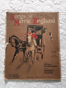 SONGS OF MERRIE ENGLAND - PIANO & VOICE ( OVER 100 YRS OLD, 1912) 39 PAGES - Picture 1 of 22