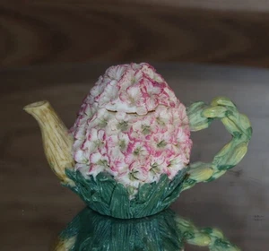 Azalea Rhodi miniature teapot with lid 1990's dollhouse display flowers RARE EUC - Picture 1 of 12