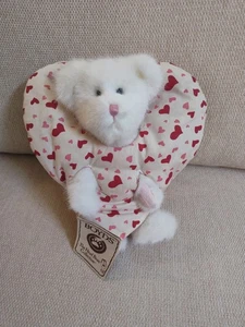 Boyds Bears Doncha Loveit Peeker Bear White Heart 4” Valentinstag Kopf Bohne  - Bild 1 von 10