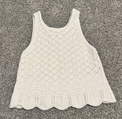Camiseta sin mangas Zara de punto blanca para bebé niña 18-24 m Foto 1 de 2