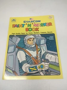 Unbenutztes Vintage Starcom Paint 'n' Marker Malbuch golden 1988 80er Vintage - Bild 1 von 6