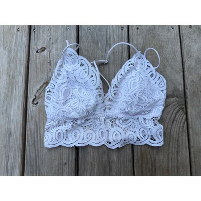 Victoria's Secret PINK Off White Lace Padded Bralette Adjustable Strappy Medium - Image 1 of 4