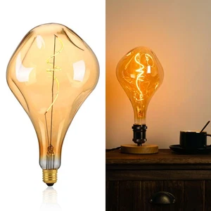Large Edison Light Bulb 100 watt, Amber Edison Bulb Dimmable 2200K Warm White... - Picture 1 of 9