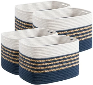 4 Pack Baskets for Organizing, Woven Storage Baskets for Toys and Towel, Rect... - Picture 1 of 7
