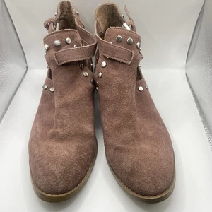 Carlos Santana Leather Shoes Studded Ankle Bootie Adjustable Strap US 6.5 Pink - Picture 1 of 8
