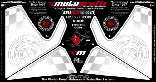 BMW K1200R K1200RS K1300R Knee Number Board White 3D Gel Motografix Protector - Image 1 of 1