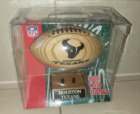 Houston Texans Wooden Football Great Balls of Wood Made In USA NFL Collectible Cover