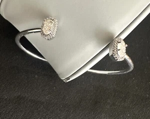 Kendra Scott Cuff Open Bracelet Druzy/ Rhodium - Picture 1 of 4