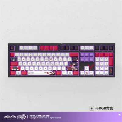 Official Honkai Impact 3 Raiden Mei PBT RGB Mechanical Keyboard 108Keys BOX Axis - Image 1 of 4