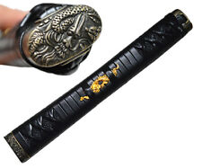 Exquisite HandMake Black Leather Tsuka Handle For Japanese Sword Samurai Katana