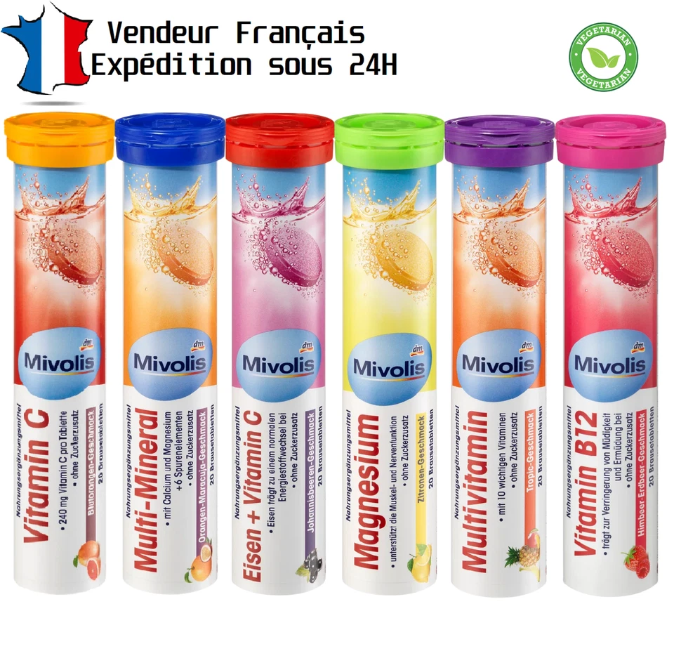 VITAMINE PACK VÉGÉTARIEN 6 x 20 comprimé effervescent Multi-vitamines - Photo 1/1