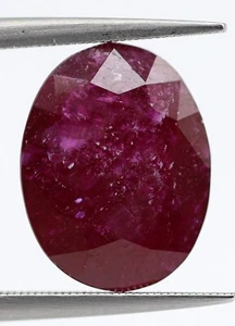 12x9 mm Loose Oval Natural Purplish Red Ruby Thailand Gemstone 6.68 Ct gemstone - Picture 1 of 11