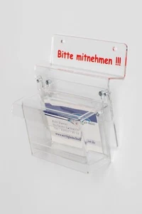 Visitenkartenbox wetterfest für Außen mit BITTE MITNEHMEN Visitenkartenhalter - Bild 1 von 4