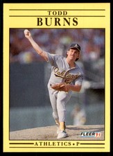 1991 Fleer Todd Burns Baseball Cards #4