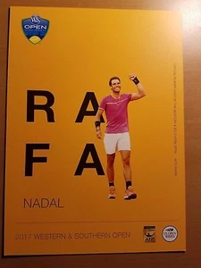 RAFA NADAL - 2017 Western & Southern ATP Tennis 5 x 7 Player Card - Picture 1 of 2