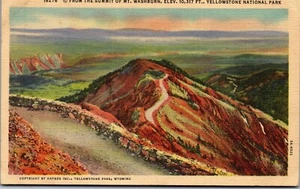 Vintage Linen Yellowstone Postcard From Summit Mt Washburn Haynes 16276 WY - Picture 1 of 3