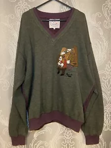 Vintage Iceberg Knitted Green Jumper Polarbears Street Performers Busking City - Picture 1 of 8